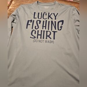 Gray Long Sleeve Fishing Shirt
